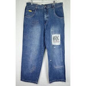 Vintage Ozoc Jean Co Distressed Baggy Jeans‎ Mens Size 36W 32L Y2K New With Tags